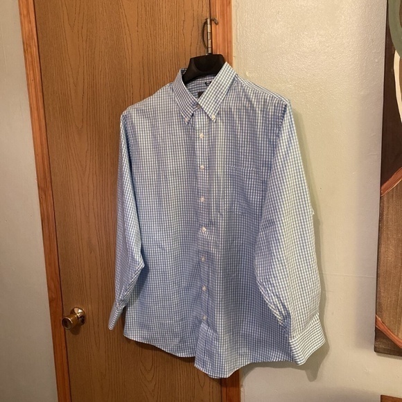 Kenneth Cole Reaction XL w/Checked Print Long Sleeve Button-Front Dress Shirt - Picture 1 of 4